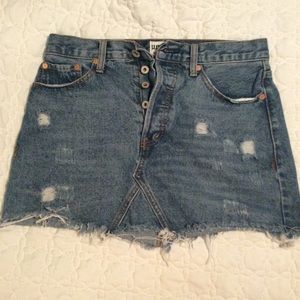 Umgee Distress Jean Skirt